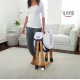 Natural Wooden Swingable Folding Wheeled Baby Cradle