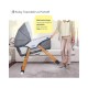 Natural Wooden Swingable Folding Wheeled Baby Cradle