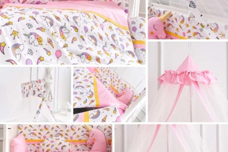 Unicorn Figured Crib Sleeping Set